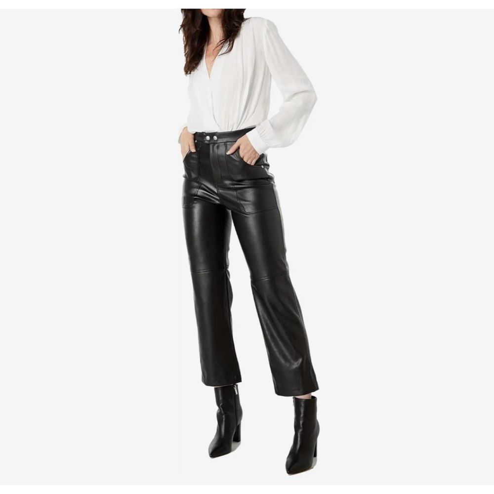 Blank NYC Baxter Faux Leather Trousers Black, Size 26 $98 MSRP